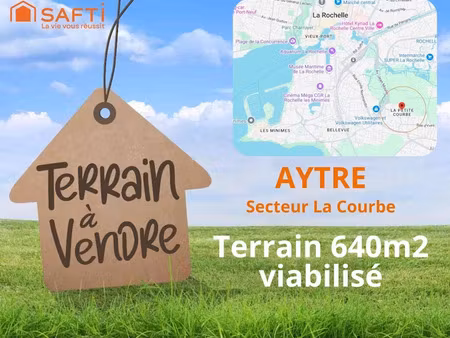 vente terrain 640 m² à aytre (17440)  320 000 €