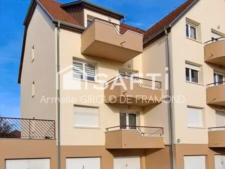 à sausheim (68390)  bel appartement de 1997  62 m2  3 pièces avec terrasse et garage dans 