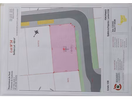 achat terrain 424m² zuydcoote 59123