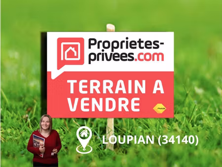 herault - loupian (34140) - terrain constructible 342m2 - plat