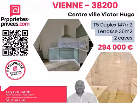 vente appartement 5 pièces 147 m² à vienne (38200)  294 000 €