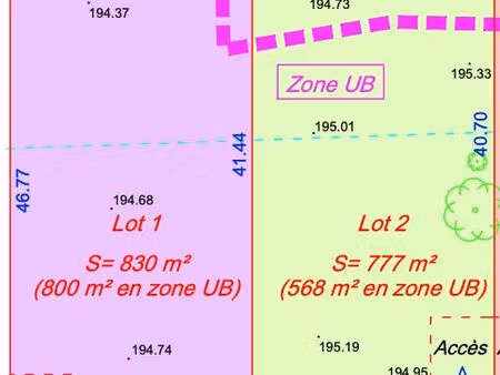 terrain viabilisé de 830 m²