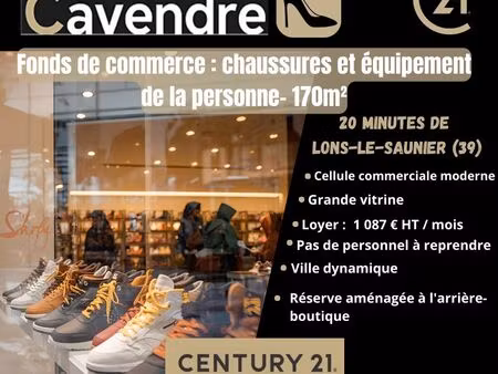 chaussures  fonds de commerce 170 m² lons le saunier