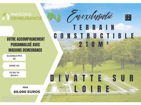 terrain 210 m² divatte sur loire