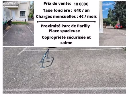 vente place parking extérieure sécurisée parilly - limite lyon 8ème