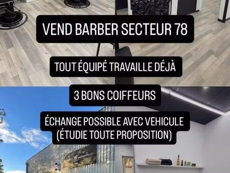 fond de commerce salon de coiffure/barber shop travaillant déjà