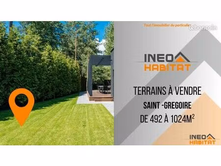 terrain 748 m² saint gregoire