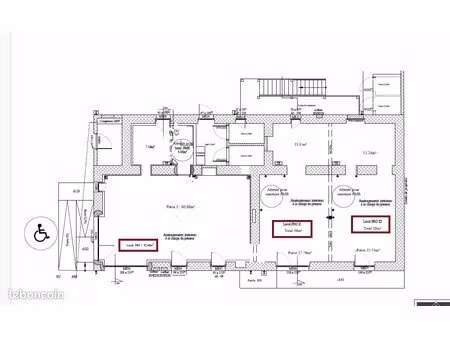 local commercial à louer treillières centre - plusieurs lots  réunissables