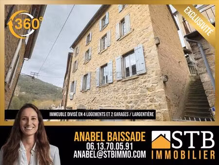 immeuble à rénover avec garages à largentière