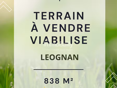 terrain à bâtir de 840 m2 viabilisé à leognan