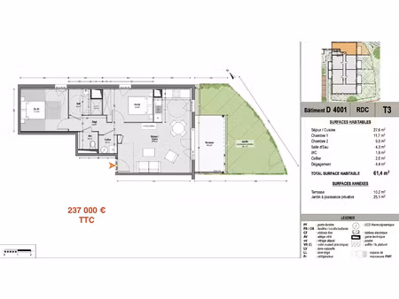 a vendre - appartement neuf t3