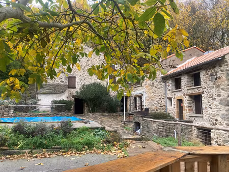 haut minervois  maison en pierre avec terrasses et piscine s