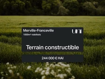 terrain constructible viabilisé à merville-franceville