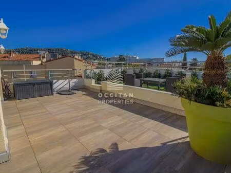exclusivité - dernier étage à 900 mètres rue d'antibes - calme