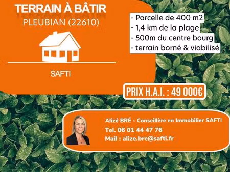 terrain à bâtir en lotissement 400m2