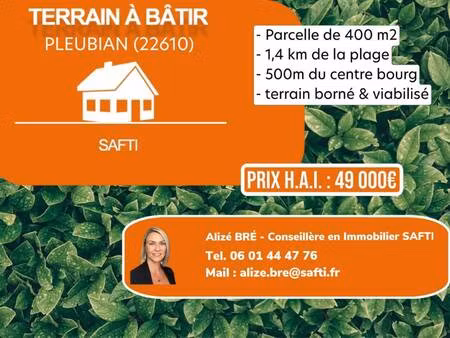 terrain constructible viabilisé à vendre