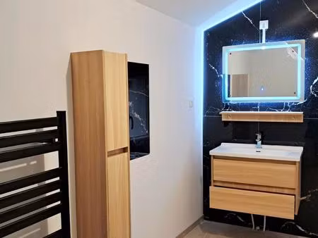 maison entièrement rénovée 2 chambres avec jardin et garage.