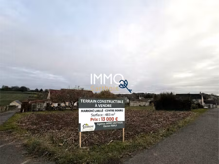 terrain constructible 483 m2 - centre marigné laillé