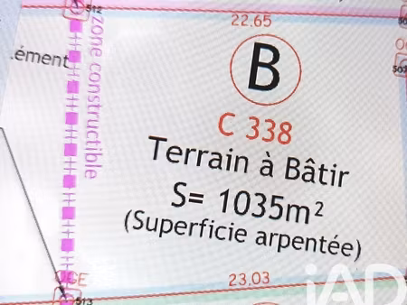 vente terrain à bâtir 1 035 m²