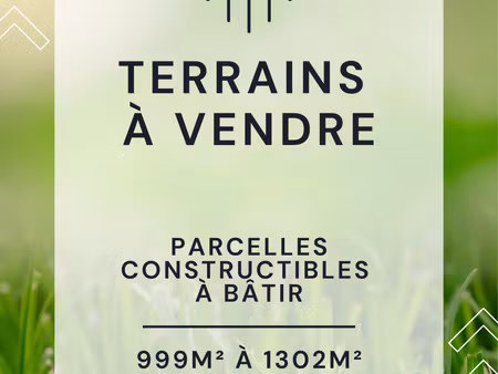 vente terrain à bâtir 999 m²