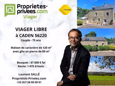 vente maison viager à caden (56220) : à vendre viager / 170m² caden