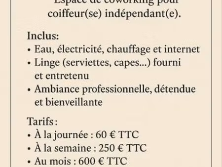 partage local commercial coiffure et prothésiste ongulaire