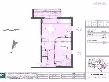 duplex 2 pièces 48 m²