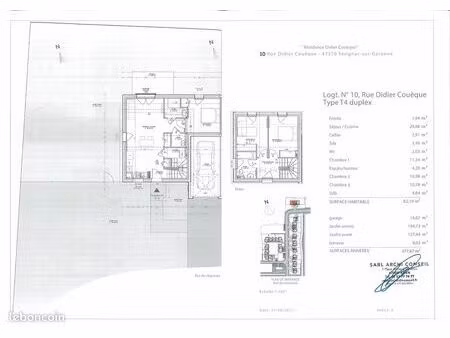 location 2ème maison jumelle neuve t4 10 rue didier couèque