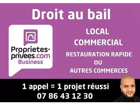 amiens -val d'arve - droit au bail  snack  restauration rapide avec terrasse