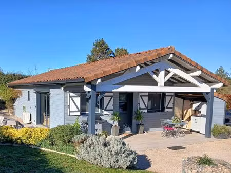maison contemporaine en ossature bois – lumineuse  avec piscine et studio indépendant