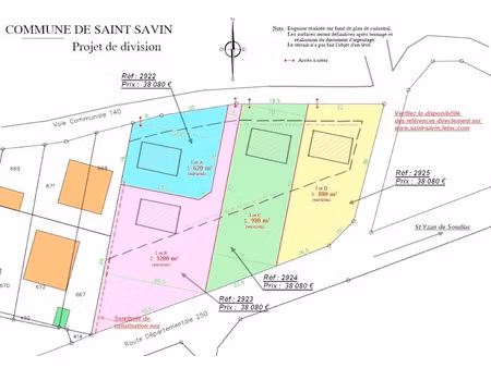 vente terrain 980 m² à saint-savin (33920)  38 080 €