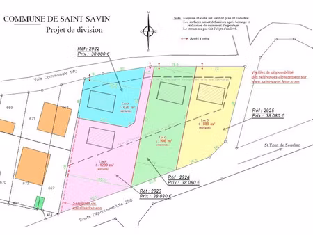 vente terrain à saint-savin (33920)  46 350 €