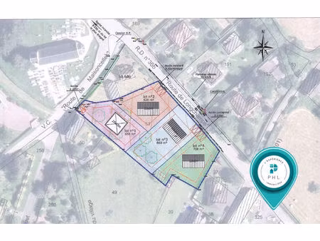 terrain a batir viabilisé hors lotissement  655 m² sur vacognes-neuilly