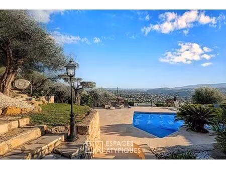 maison néo-provençale 126 m² à cabris - vue mer imprenable  piscine chauffée  calme