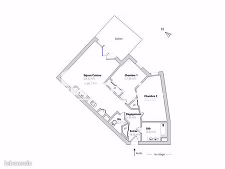 appartement 3 pièces 67 m²