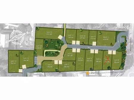 terrain 372 m² à salles sur mer