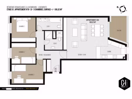 en vente appartement 90 44 m² – 1 390 079 € |luxembourg-belair