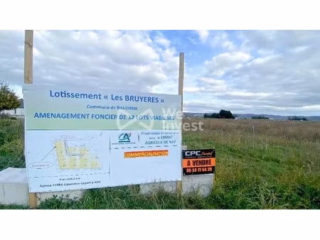 vente terrain à batir 840 m² à baudreix (64800)  70 300 €