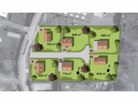 vente terrain 880 m² à camphin-en-pévèle (59780)  237 600 €