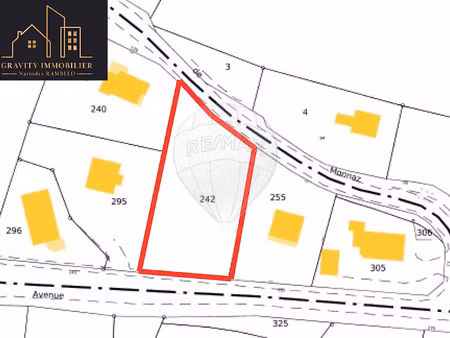 vente terrain 1616 m² à marignier (74970)  265 000 €