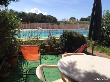 porticcio studio 4 p. agosta plage (10 min ajaccio). piscine  5 min plage  commerces. févr