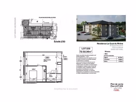 appartement de 32 36 m² à vendre  2 pièces à seyssel (01) à 45 mns d'annecy et de genève