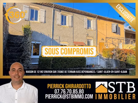 achat maison 6 pièces 121m² st julien en st alban 07000