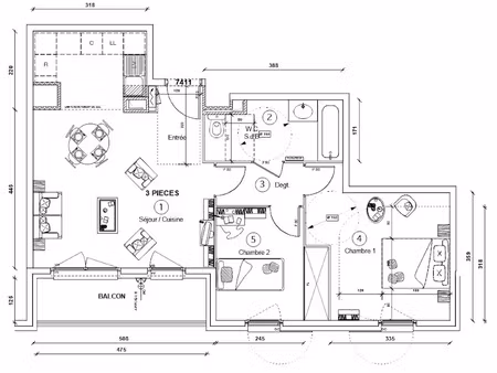 vente appartement 3 pièces 60.57 m² à villeneuve-le-roi (94290)  175 000 €