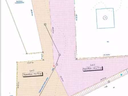 **terrainer 4 façades - 70m de largeur à rue - 20 ares**