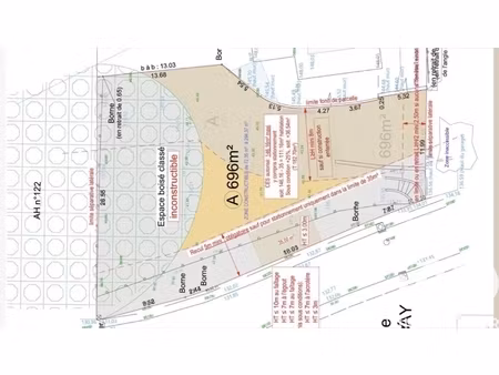 vente terrain 700 m²