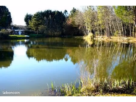 ◊ ◊ mobil-home au bord d’un étang privé – terrasse + barbecue – cadre nature