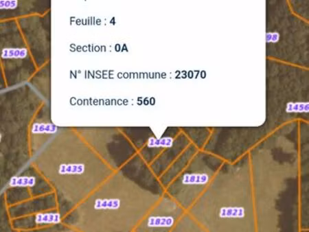 terrain naturel de 560 m² – crozant (23160) – idéal loisir / nature – 900