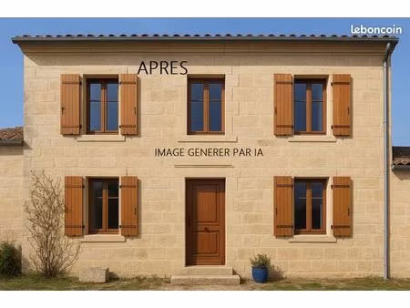 maison en pierre de taille et moellons – 110 m² – toiture neuve – à rénover – à 8 min de c