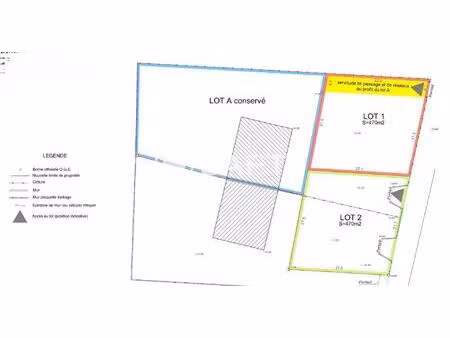 terrain 470m² - libre de constructeur